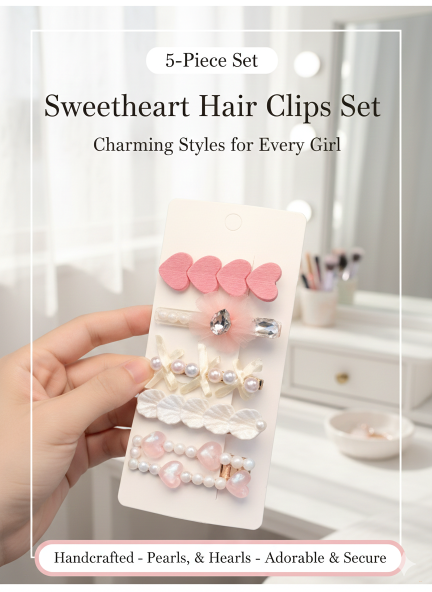 Набор заколок для волос, в разных дизайнах 5 шт