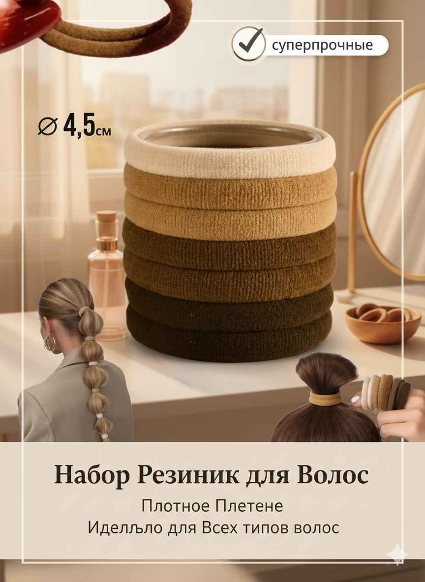 Набор резинок для волос, 10 шт