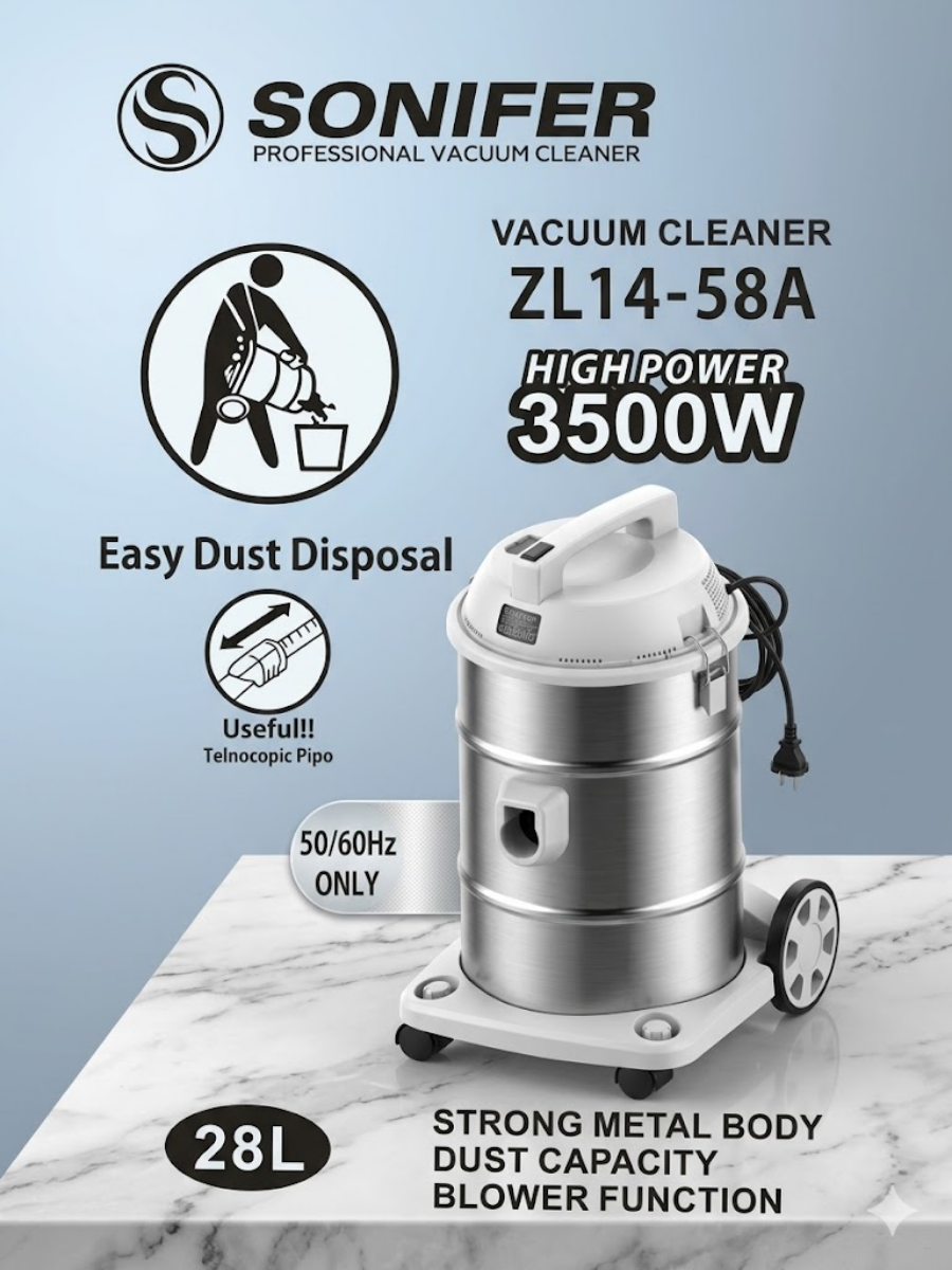 Профессиональный пылесос Sonifer ZL14-58A (3500 Вт)