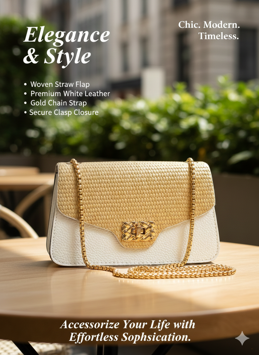 Cоломенная сумка через плечо