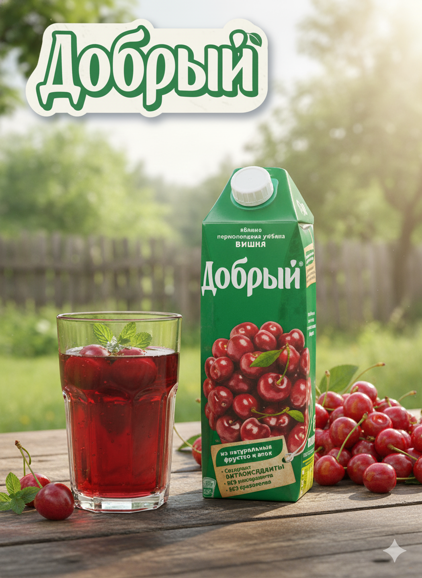 Добрый Вишня-Рябина-Яблоко по 1 литр