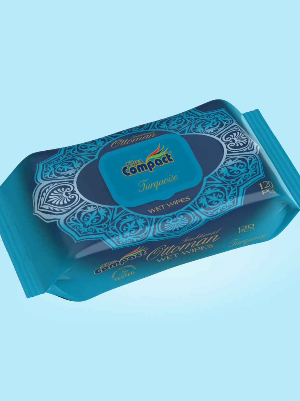 Влажные салфетки ULTRA COMPACT "Ottoman & Turquoise" c крышкой, 120 шт