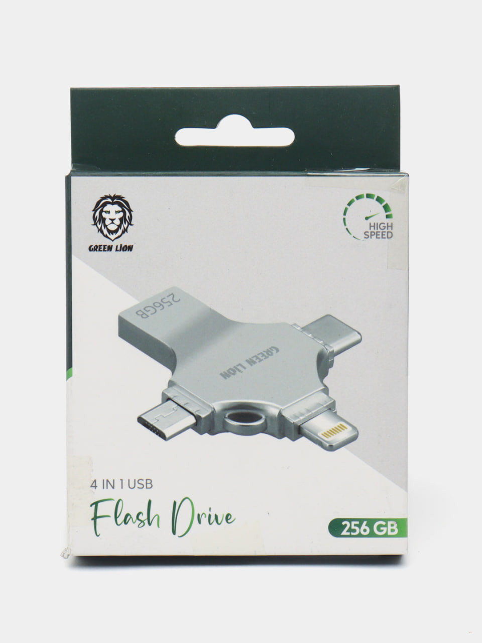 Универсальная флешка Green Lion 4-In-1 USB, 256 ГБ, Silver